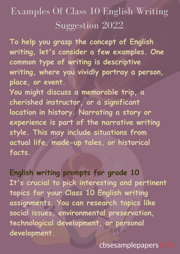 grade 10 english writing assignments